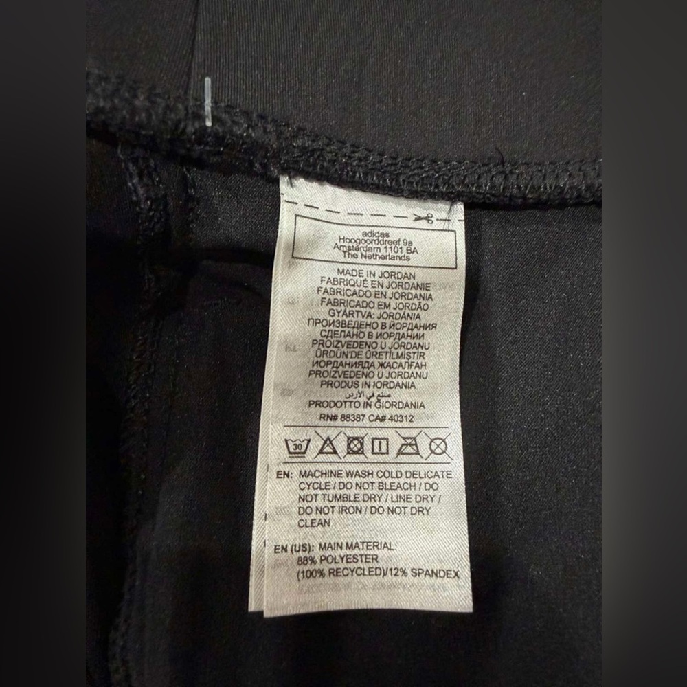 NWT Adidas Black Track Wide Leg Pants size L - Picture 3 of 5